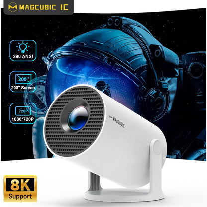 Magcubic Projector Android14 HY300 WiFi6 290ANSI Android14.0 8K Allwinner H726 130"screen BT5.4 Home Theater Outdoor portable