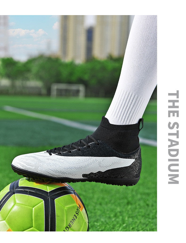 New Men Sport Soccer Shoes Training Boys Football Boots Outdoor Adult Long Spikes Non Slip Cleats Breathable Match Comfortable
