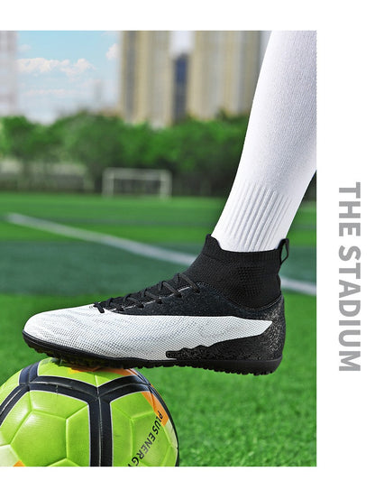 New Men Sport Soccer Shoes Training Boys Football Boots Outdoor Adult Long Spikes Non Slip Cleats Breathable Match Comfortable