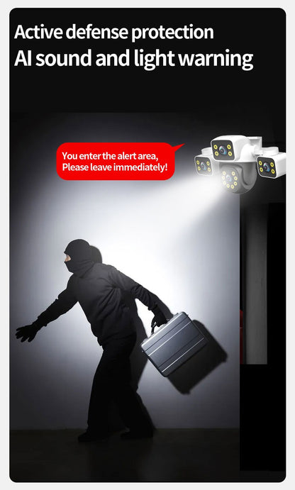 IPC360 Home 6K UHD Outdoor WiFi IP Camera 12MP Triple Lens with AI Human Detection 4K Auto Tracking for CCTV Security Monitoring