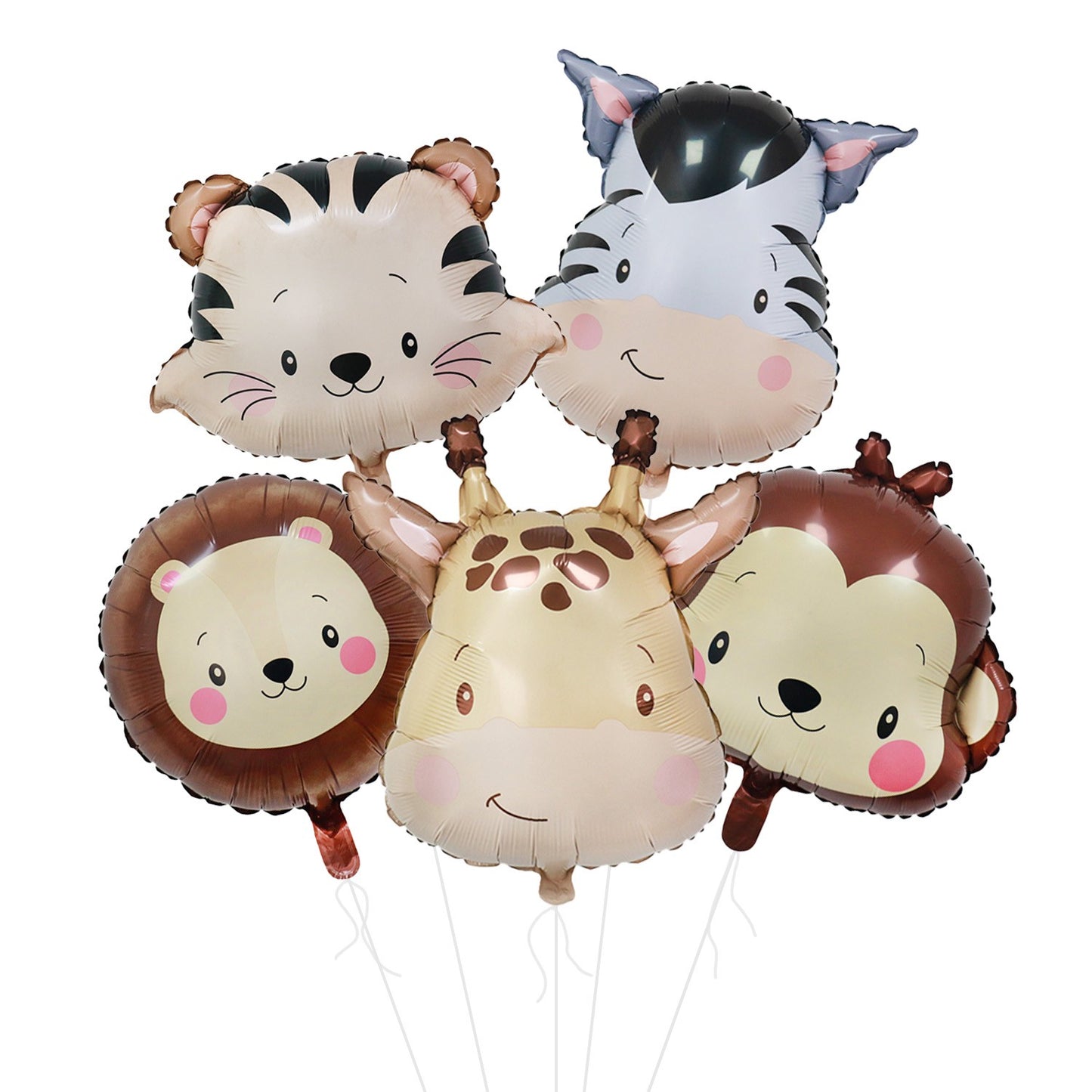 1/5pcs Animal Head Balloon Lion Monkey Tiger Zebra Giraffe Perfect for Birthday Party Decoration, Jungle Party Decoration