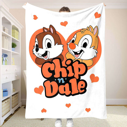 Mantas Chip&Dale Cobertor para Sofá Colcha de Cama Edredom de Verão Anime Colchas Mantas Duplo Bebê Decorativo