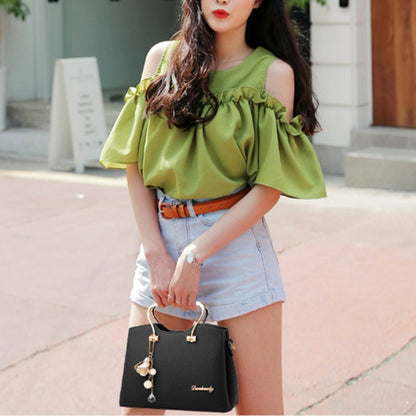 Luxury Handle Bags For Women PU Leather Pendant Crossbody Bag Large Capacity Messenger Handbag Middle-aged Mommy Bags Tote Purse