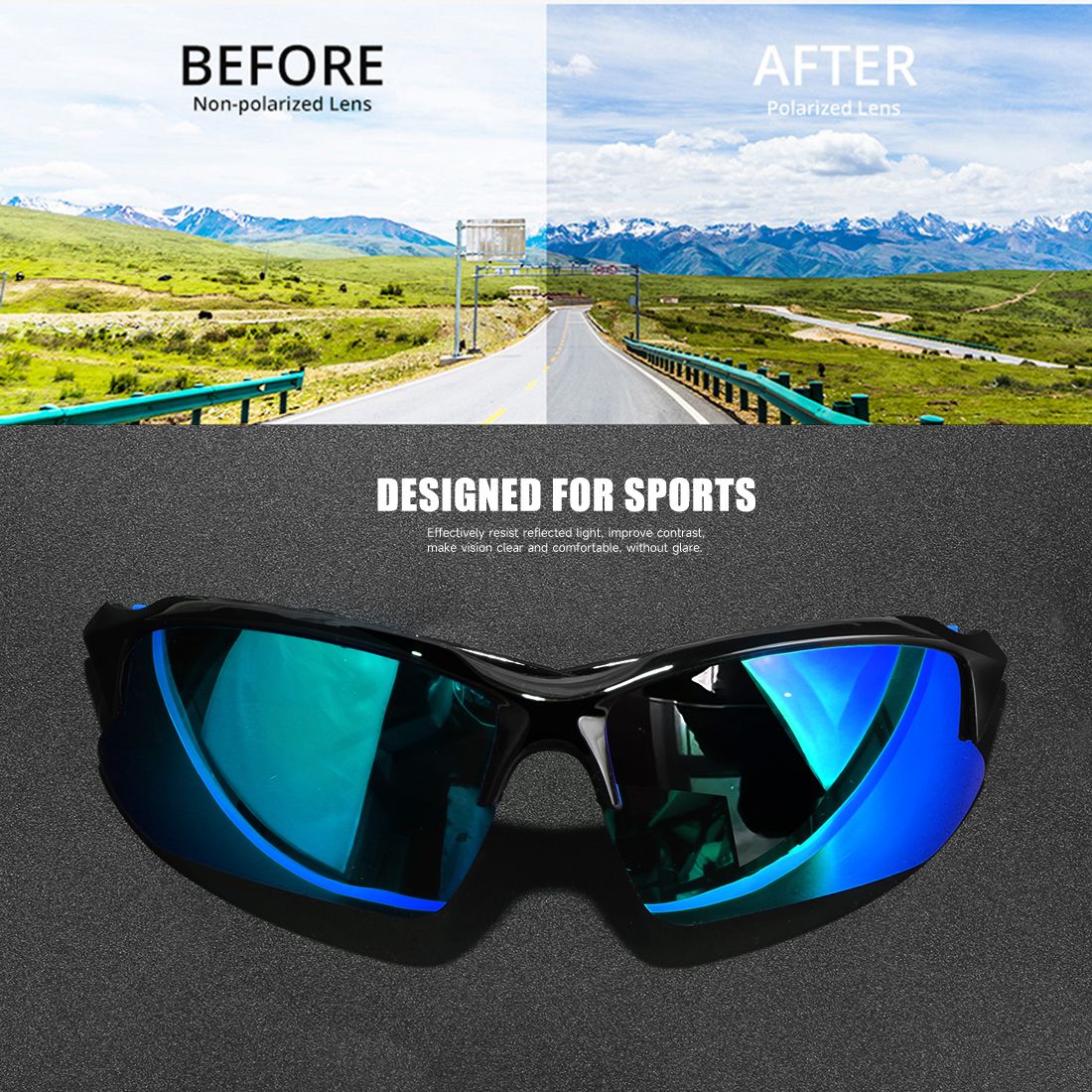 2pcs/4pcs TAC Lens AWGSEE Polarized Sports for Men, PC Frame, Multi-Color Coating, for Fishing, Running, Daily Casual Wear