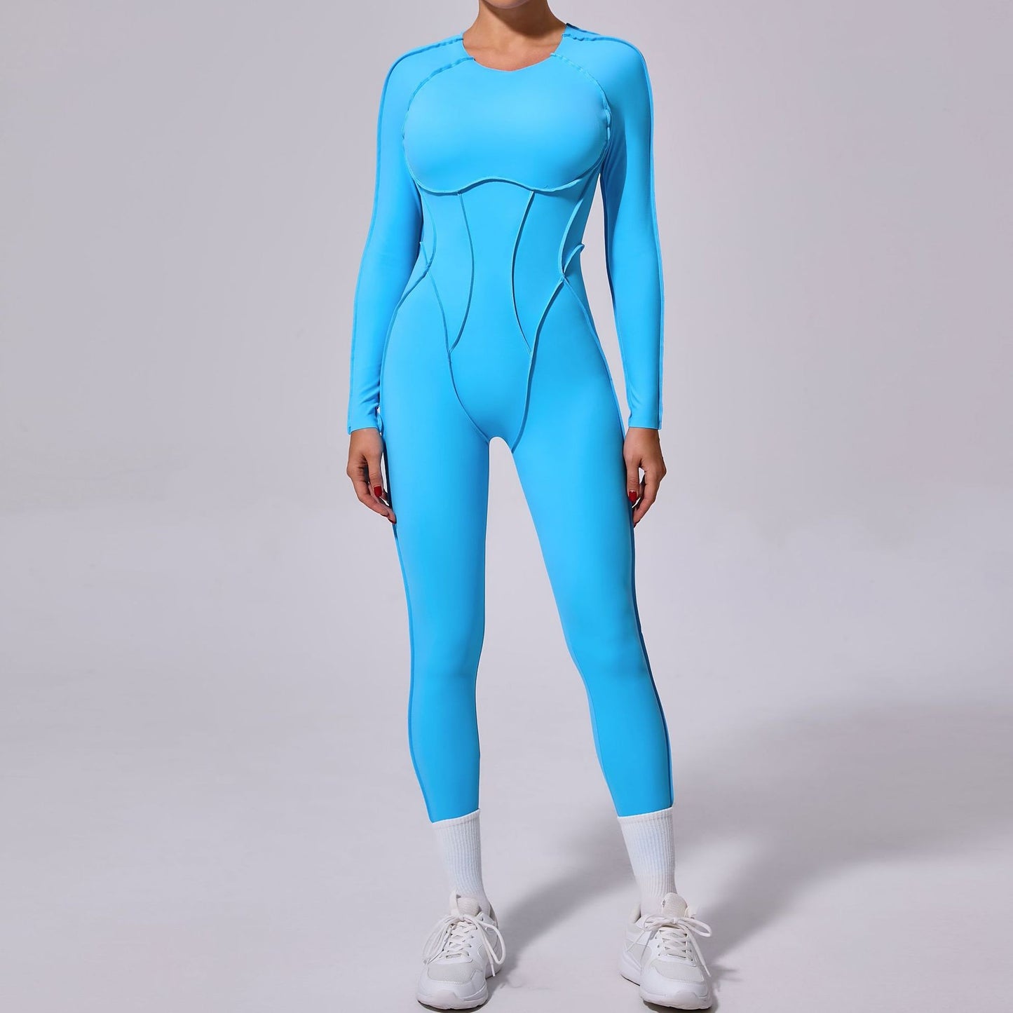 One-piece Yoga Jumpsuit Women Long Sleeved Set Quick Drying Yoga suit Gym Training Suit  Sportswear Bodysuits Women Fitness Set