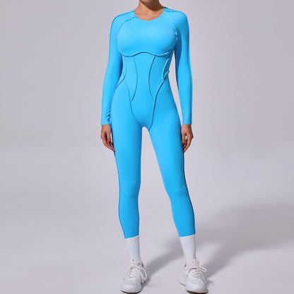 One-piece Yoga Jumpsuit Women Long Sleeved Set Quick Drying Yoga suit Gym Training Suit  Sportswear Bodysuits Women Fitness Set