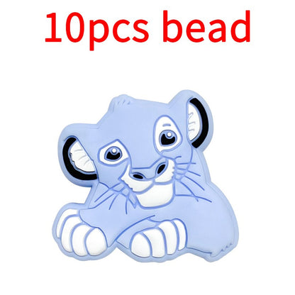 10pcs Mickey Minnie Silicone Pacifier Clips Food Grade Teethers For Baby DIY Baby Soother Nursing Pacifier Chain Accessories