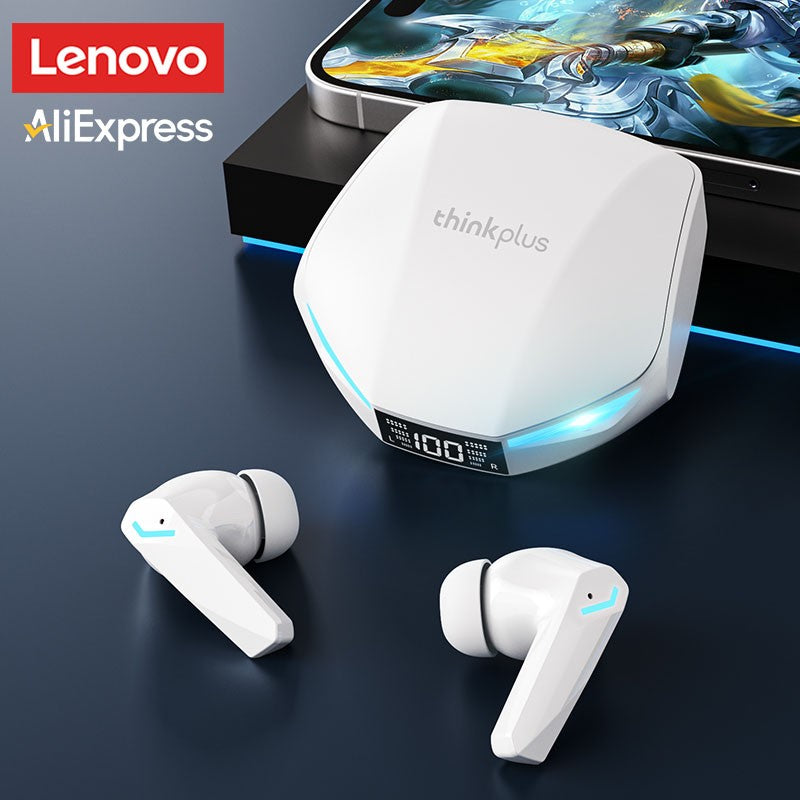 Fones de Ouvido Bluetooth V5.4 Lenovo XT53 Originais com Display LED de Energia Fone de Ouvido para Jogos Impermeável Anti-suor Fone de Ouvido Sem Fio Atualizado