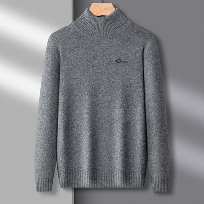 Hot Sales Winter New Men's High Collar Pullover Knitted Sweater Original Design Letter Print Warm Business Versatile Men'swear