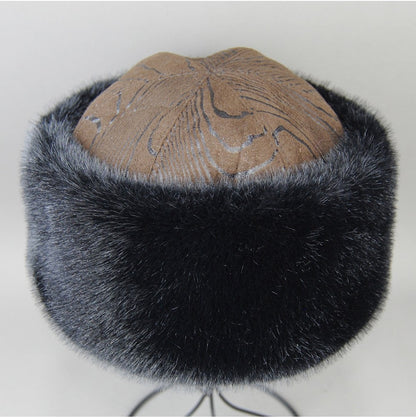 Hot Sale Faux Mink Fur Hat Winter Genuine Baseball Cap Russia Fashion Elegant Lady Warm Faux Fur Ball Straw Hat