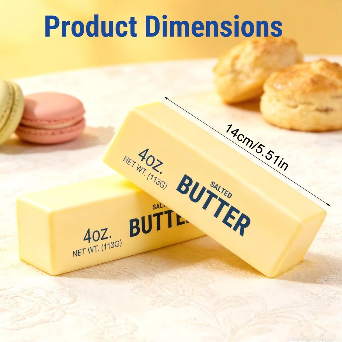 1~4Pcs Soft Squishy Butter Stick Fidget Toy Stress Relief Slow Rising Squeeze Toy for Anxiety Relief Decompression Party Gifts