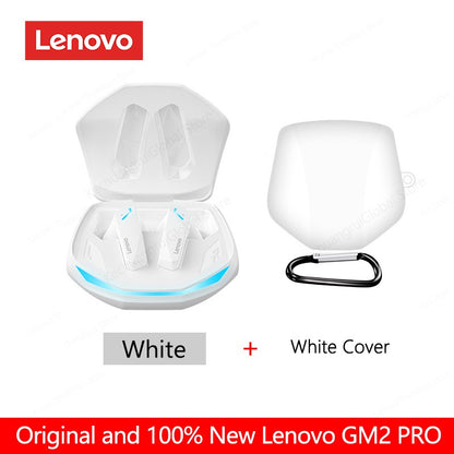 Fone de Ouvido Original Lenovo GM2 Pro Bluetooth 5.3 Sem Fio para Jogos com Baixa Latência Chamada HD Fones de Ouvido com Modo Duplo e Microfone GM2Pro