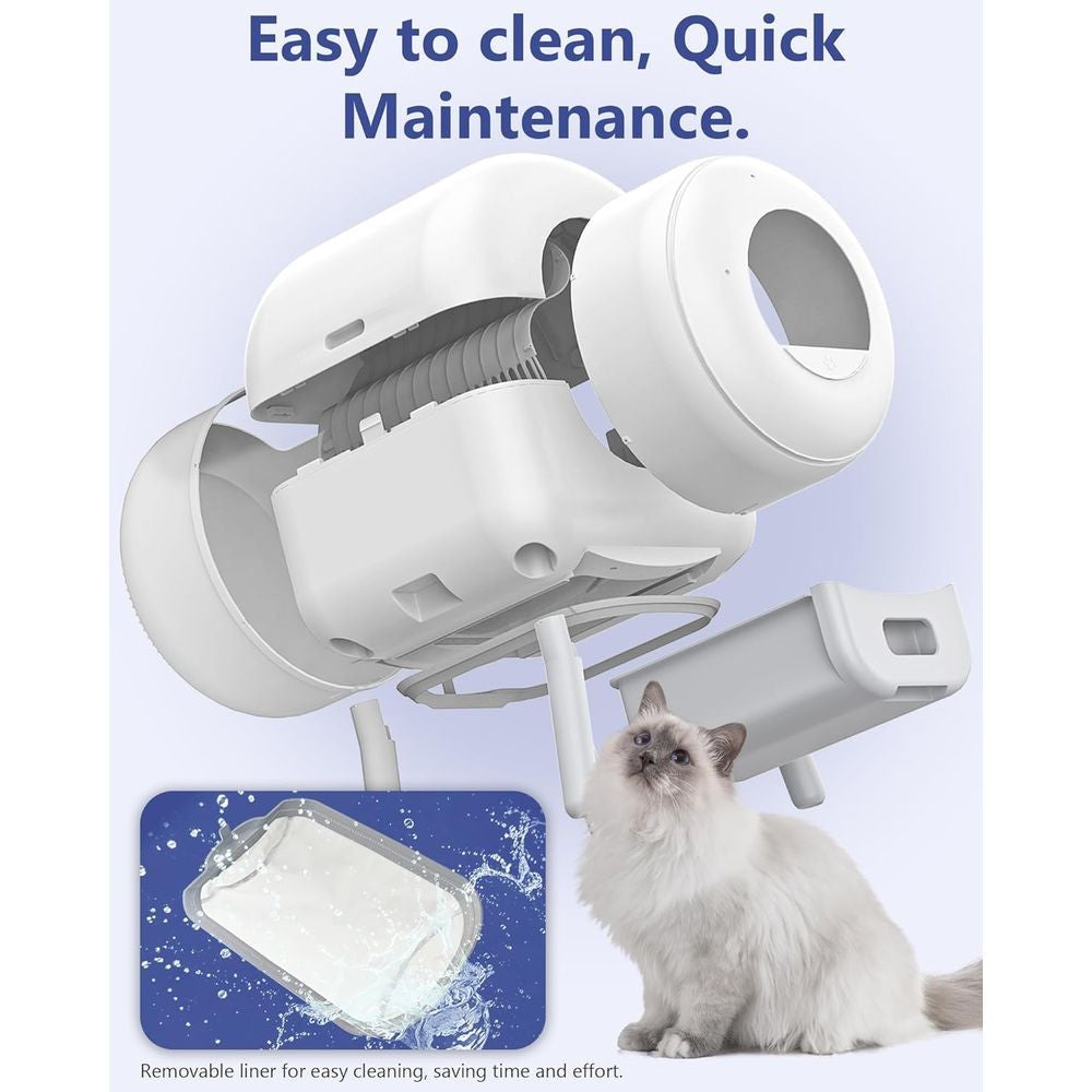 Caixa Sanitária Inteligente Automática para Gatos Múltiplos com Segurança Dupla, Controle por Aplicativo e Limpeza Fácil