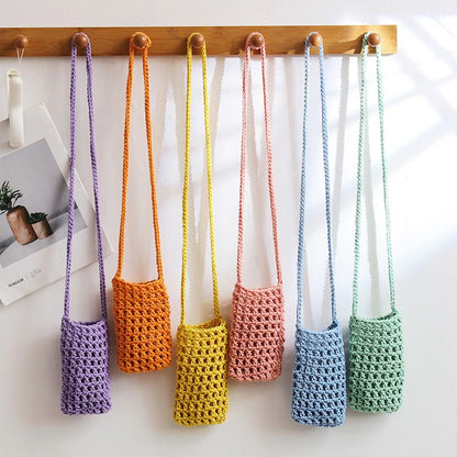 Handmade Crossbody Phone Purse - Openwork Shell Design Tote, Handmade Crossbody Phone Purse,Crochet Beach Bag