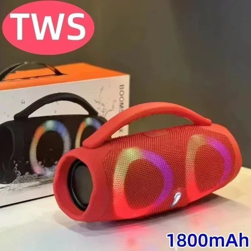 Caixa de Som Portátil Impermeável 100W de Alta Potência Bluetooth Luz RGB Colorida Subwoofer Sem Fio 360 Estéreo Surround TWS FM