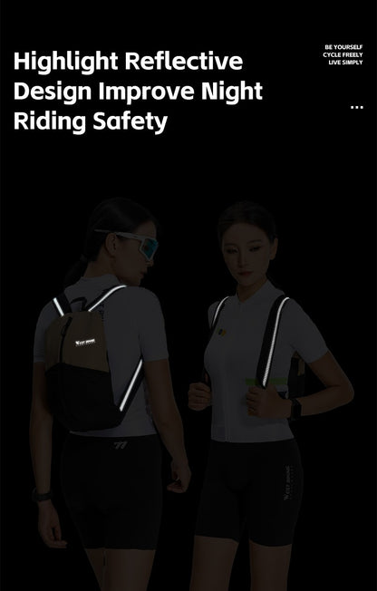 WEST BIKING Portable Lightweight Cycling Backpack Multi-Pocket Design Reflective Water Repellent Trekking Backpack Elastic Strap