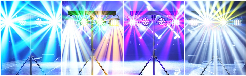 U`King 2Pcs/Set 60W RGBW LED Par Lights Combination Bracket Light DMX512 Stage Light For DJ Disco Concert Wedding Birthday Party