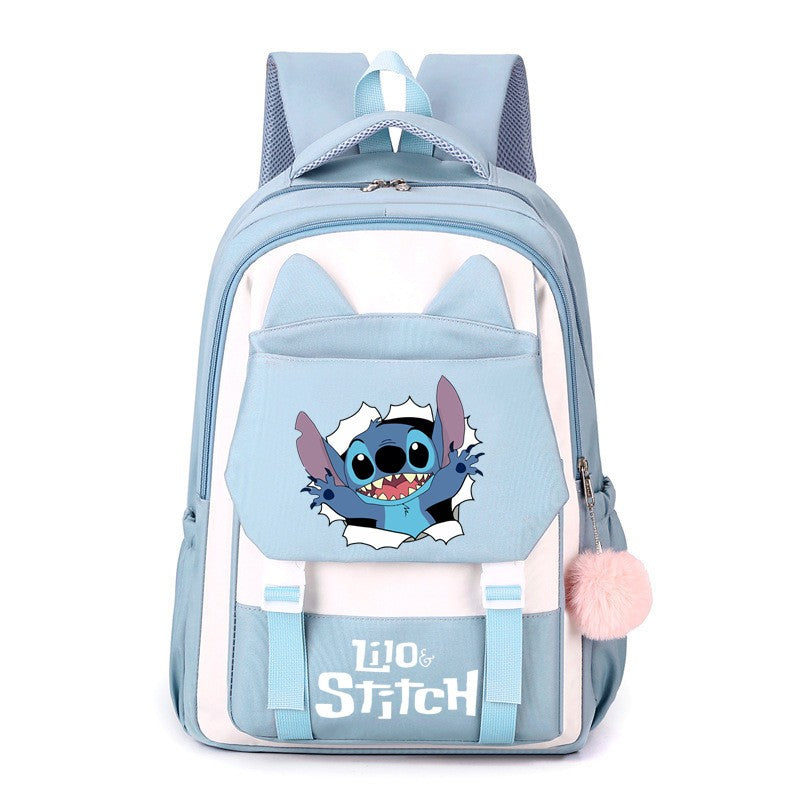 Mochila Stitch, Mochila Escolar Desenho Animado Kawaii, Mochila Grande Capacidade para Atividades ao Ar Livre, Material Escolar, Mochila de Viagem, Presente de Aniversário