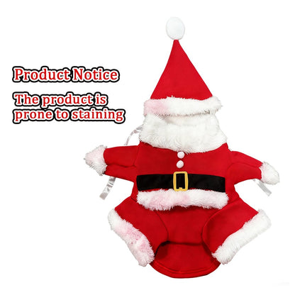 Roupa de Natal para Gatos Engraçada Fantasia de Cosplay para Gato e Cachorro de Estimação Roupa de Papai Noel de Ano Novo para Filhotes e Gatinhos Roupinhas de Inverno para Chihuahuas