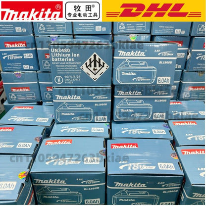 Bateria original Makita 18v para ferramenta elétrica recarregável, bateria substituível de íons de lítio 5Ah/6Ah, 1850 BL1860B 6ah