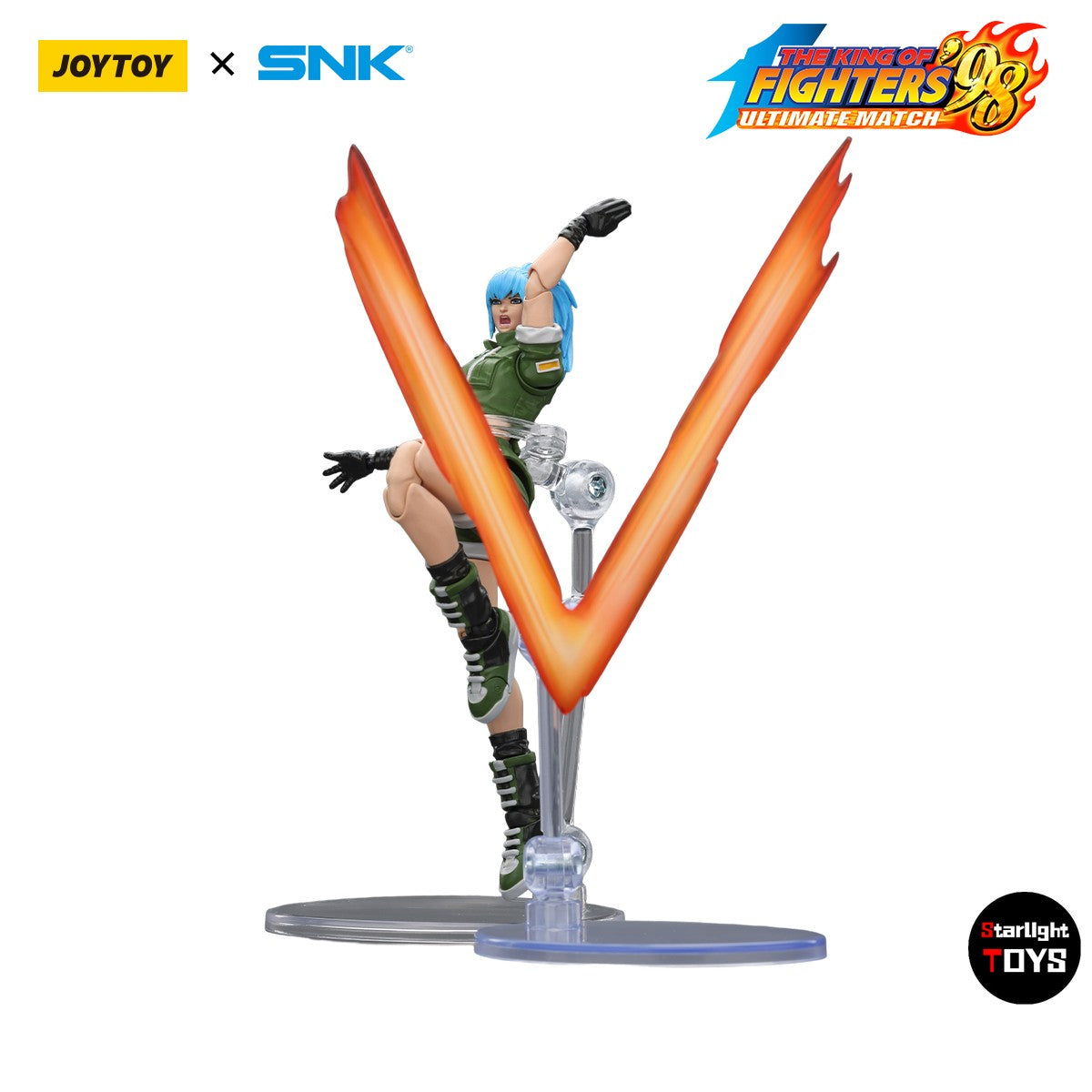 ?JOYTOY?1/18 Action Figure SNK KOF'98UM Ikari Warriors Team Leona Heidern Modelo Brinquedo Presentes