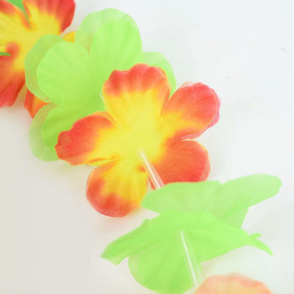 10/20/50pcs Hawaiian Flower Wreath Necklace Summer Tropical Birthday Party Decoration Luau Wedding Artificial Flower Garland Lei