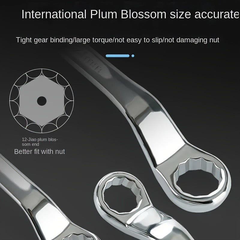 1pc Chrome Vanadium Steel Dual Head Dual-purpose Plum Wrench Auto Repair Wrench Tool Eye Wrench Repair Hardware Tool Plum Wrench