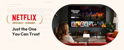 Projetor XGODY N6 Pro Netflix Oficial 4K Controle de Voz Smart Android TV Whale OS 8/32GB ROM para Filmes ao Ar Livre Home Theater
