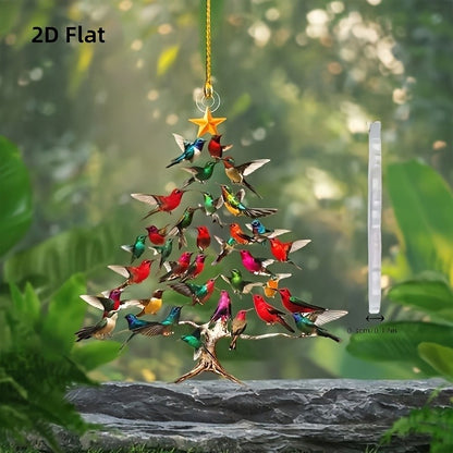 3pcs Hummingbird Christmas Tree Ornament Creative Hummingbird Hanging Tree Ornaments for Indoor/Outdoor Christmas Festival Decor