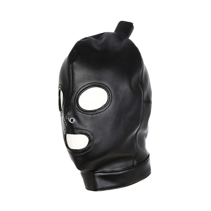 Unisex Latex Hood Mask Sexy Men Women PU Leather Masks Cosplay Flirting Tail Chest Strap Headwear Cosplay Sexy Accessory