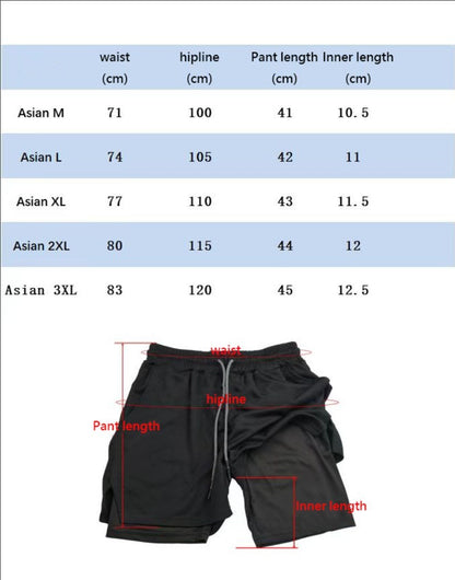 New sports shorts 2 in 1, male, breathable and informal sportswear, double layer, running, M-3XL basketball shorts