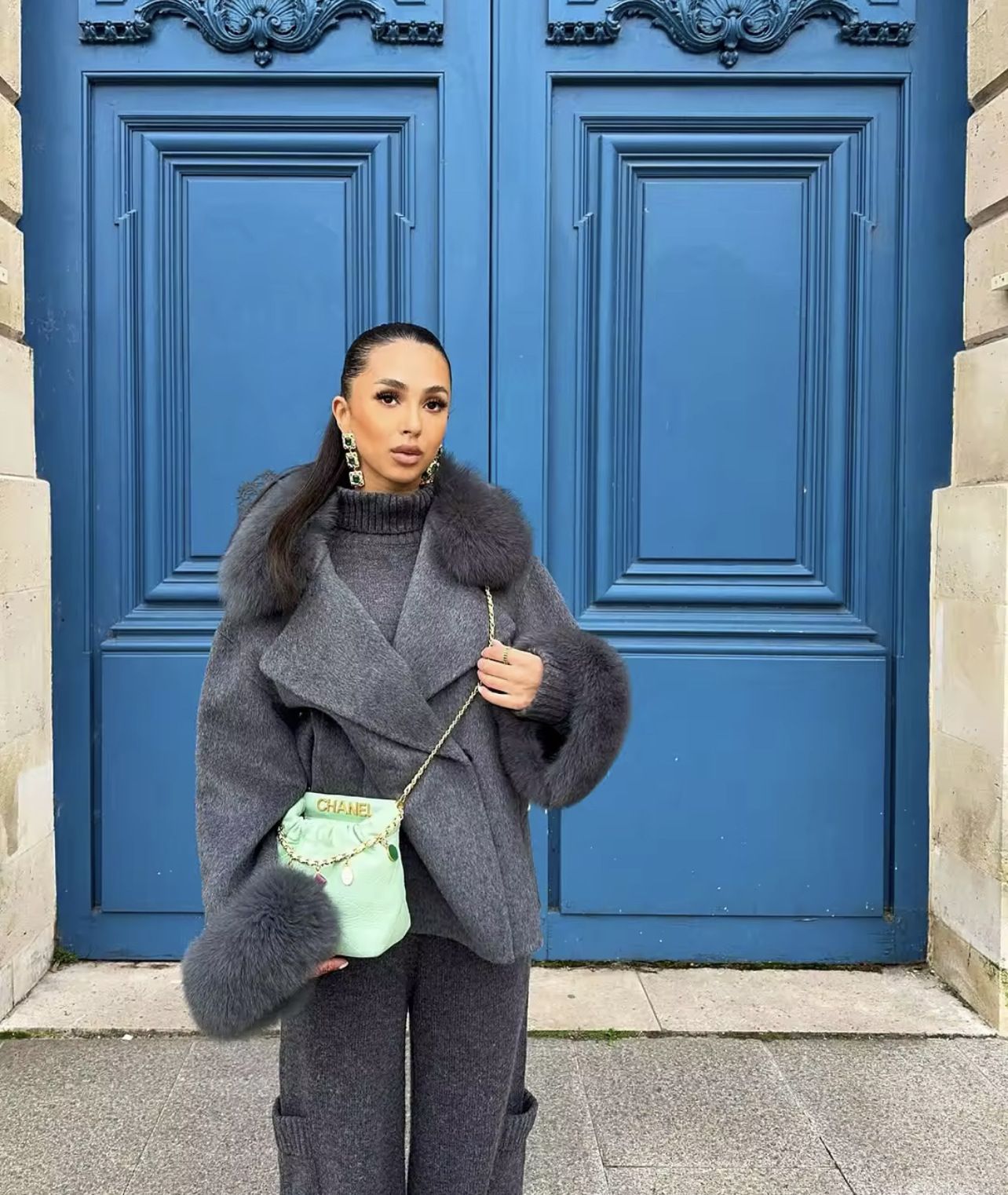 UCXQ Fashion Loose Warm Coat Women's Turn Down Collar Long Sleeve Covered Button Cardigan Coats 2025 Autumn Winter New 23Z4030