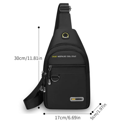 Men's chest bag - multifunctional multi compartment chest bag, durable nylon for outdoor travel, hiking and daily use, sports de