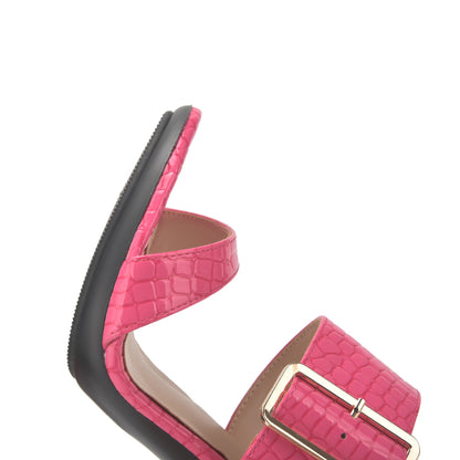 New Summer Buckle Strap Outside Women Slipper  Open Toe High Heeled 10CM Women's Sandals Thin Heels Neutral Slippers Party Pumps