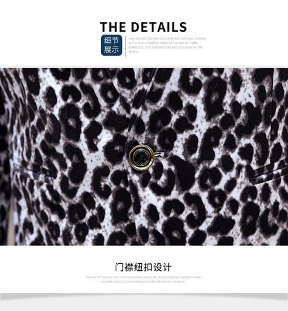 Blazer New Men's Fashion Business Gentleman Wedding British Style Banquet Leopard Print Luxe Handsome Outdoor Casual Blazer