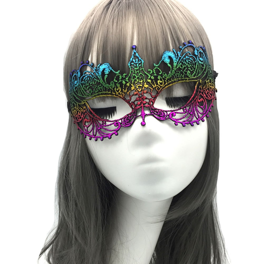 Women Sexy Hollow Lace Masquerade Gold Black Face Mask Princess Party Cosplay Prom Props Costume Nightclub Queen Eye Mask Exotic