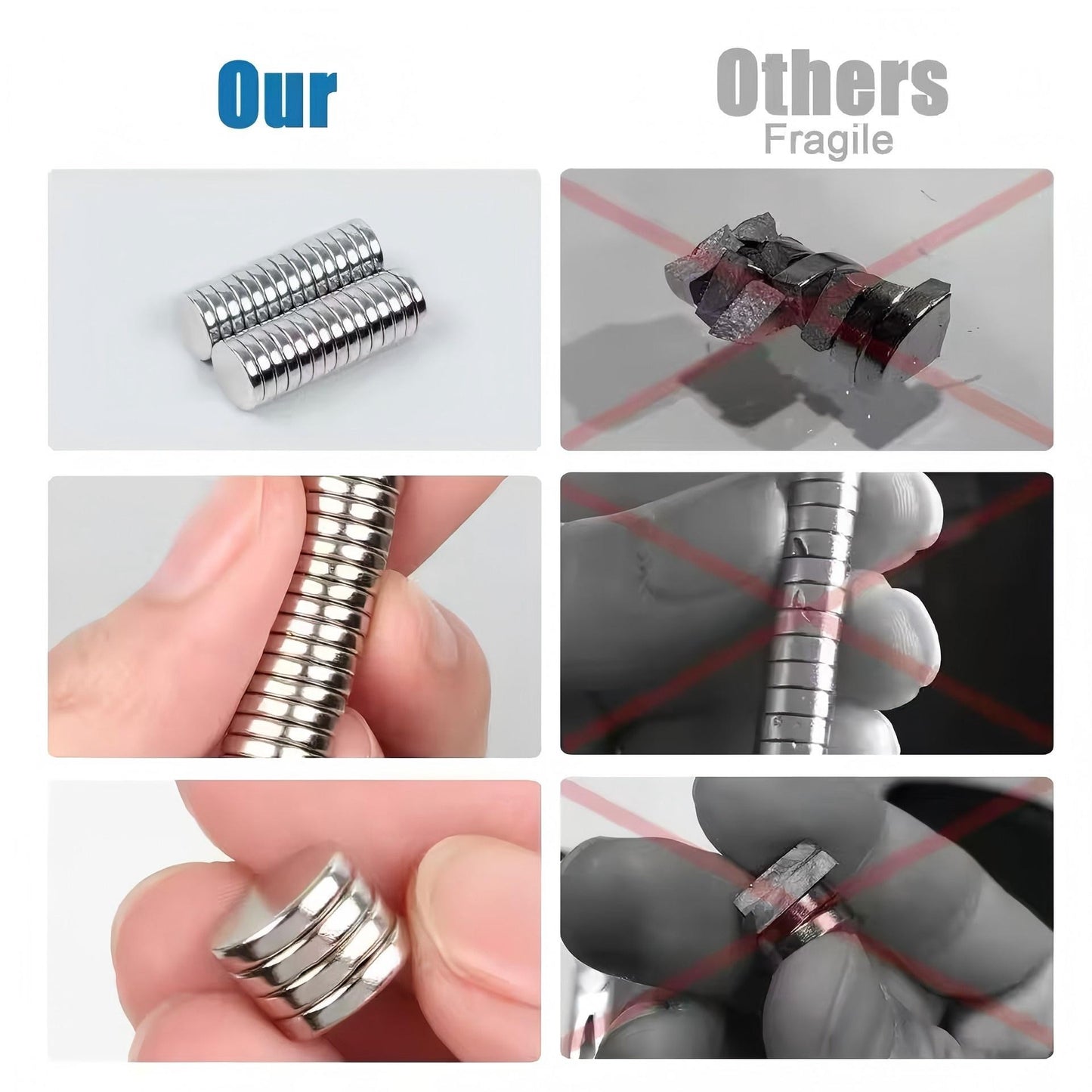 50 Pieces Magnets For 3D Printing,4x2 5x2 6x2 8x2 10x2mm Mini Magnets For 3D Printing,Refrigerator,Office, DIY, Crafts