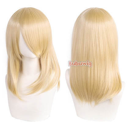 Bubuwig Synthetic Hair 30 Colors 40cm Long Straight Anime Fashion Lolita Cosplay Wigs Pure Color Blue Blonde Wig Heat Resistant