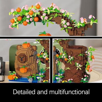 Porta Canetas Capivara de Blocos de Montar Organizador de Mesa Multifuncional para Material de Escritório Cosméticos Presente de Aniversário Decoração de Mesa