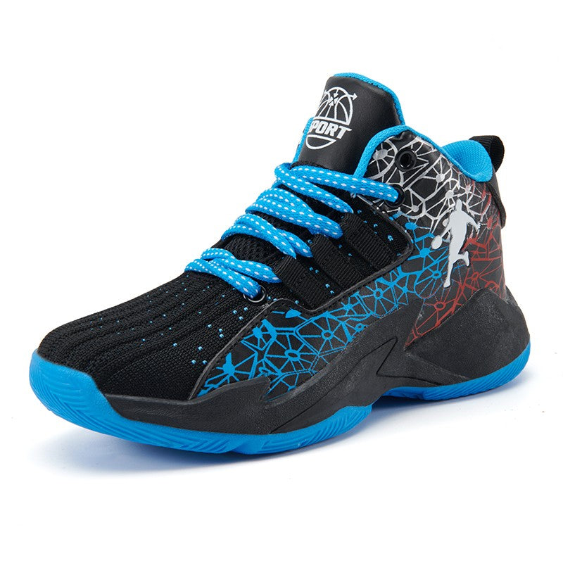Children‘s Basketball Shoes Non-slip Breathable Basketball Training Sneakers Lace-up Boys Girls Basketball Boots Athletic Shoes