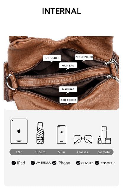 Y2K Motorcycle Bag Women's PU Leather Crossbody Bag Retro Luxury Handbag Fashion Motorcycle Bag Brand Fashion Crossbody Bag