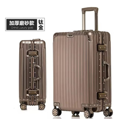 Mala de viagem giratória de alta qualidade 100% liga de alumínio-magnésio, tamanhos 20/24/26/29, marca Travel Suitcase