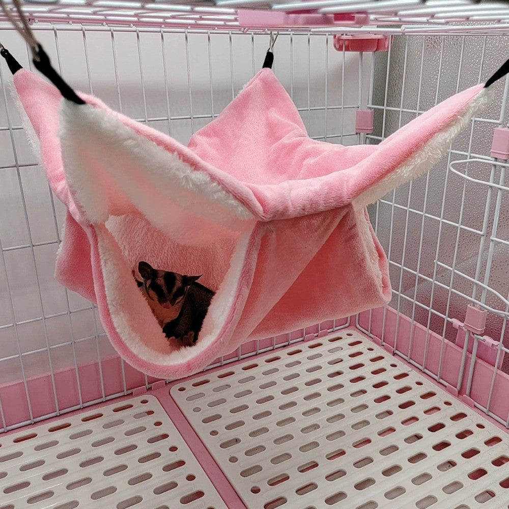 Rede de Dormir Quente para Animais de Estimação, Camada Dupla de Pelúcia Grossa, Rede para Hamster, Chinchila, Porquinho-da-Índia, Furão, Bolsa de Dormir, Gaiola Suspensa para Hamster