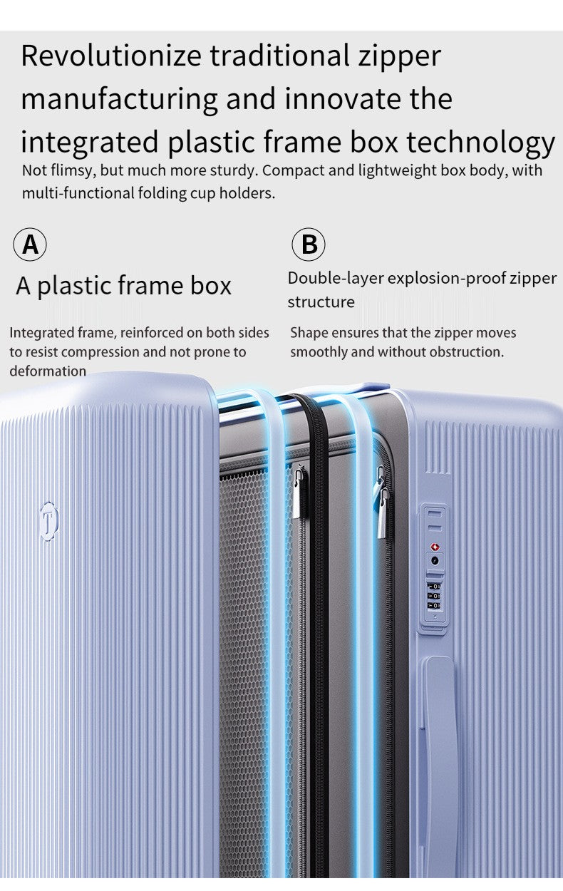 Plastic Frame Thickened Handle Luggage Large Capacity 24-inch Travel Bag 20-inch Checked Luggage Explosion-proof Password Suitca