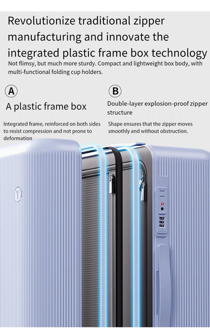 Plastic Frame Thickened Handle Luggage Large Capacity 24-inch Travel Bag 20-inch Checked Luggage Explosion-proof Password Suitca