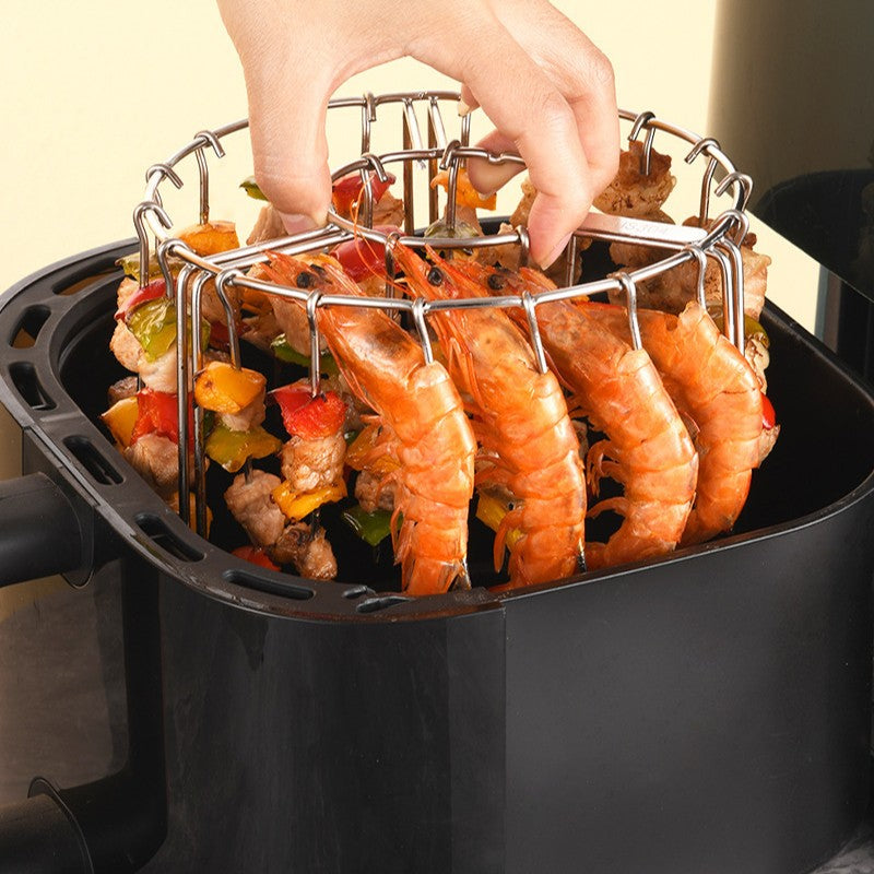 12/24/48 Skewers  Air Fryer Stainless Steel Grill Vertical Skewer Hanging Oven Kebab Rack Kebab Holder Kitchen Gadgets Grill