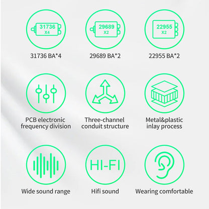KZ AS16 Pro In Ear Wired Earphones 16BA Balanced Armature HIFI Bass Monitor Headphones  Noise Cancelling Earbuds Sport Headset