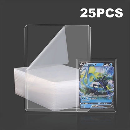 25-150 Peças Luvas De Cartão De Filme Rígido Protetor Anti-riscos Suporte Protetor Adequado Para YuGiOh Pokemon Beisebol Esportes Cartões Brinquedo
