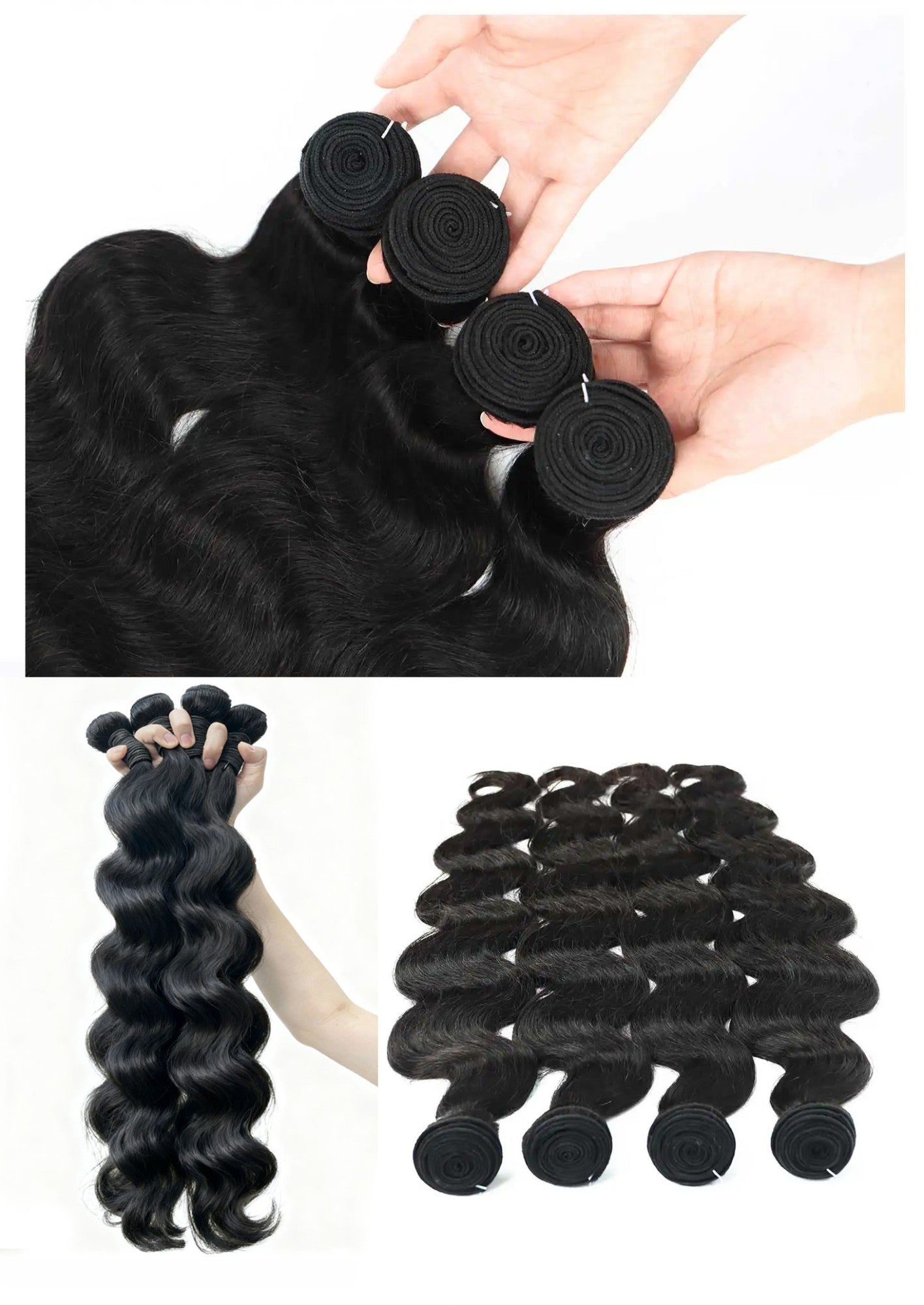 16A 30 40 Polegadas Cabelo Humano Body Wave Bundles Cabelo Humano Virgem Não Processado 100% Extensões de Cabelo Humano Cru Brasileiro