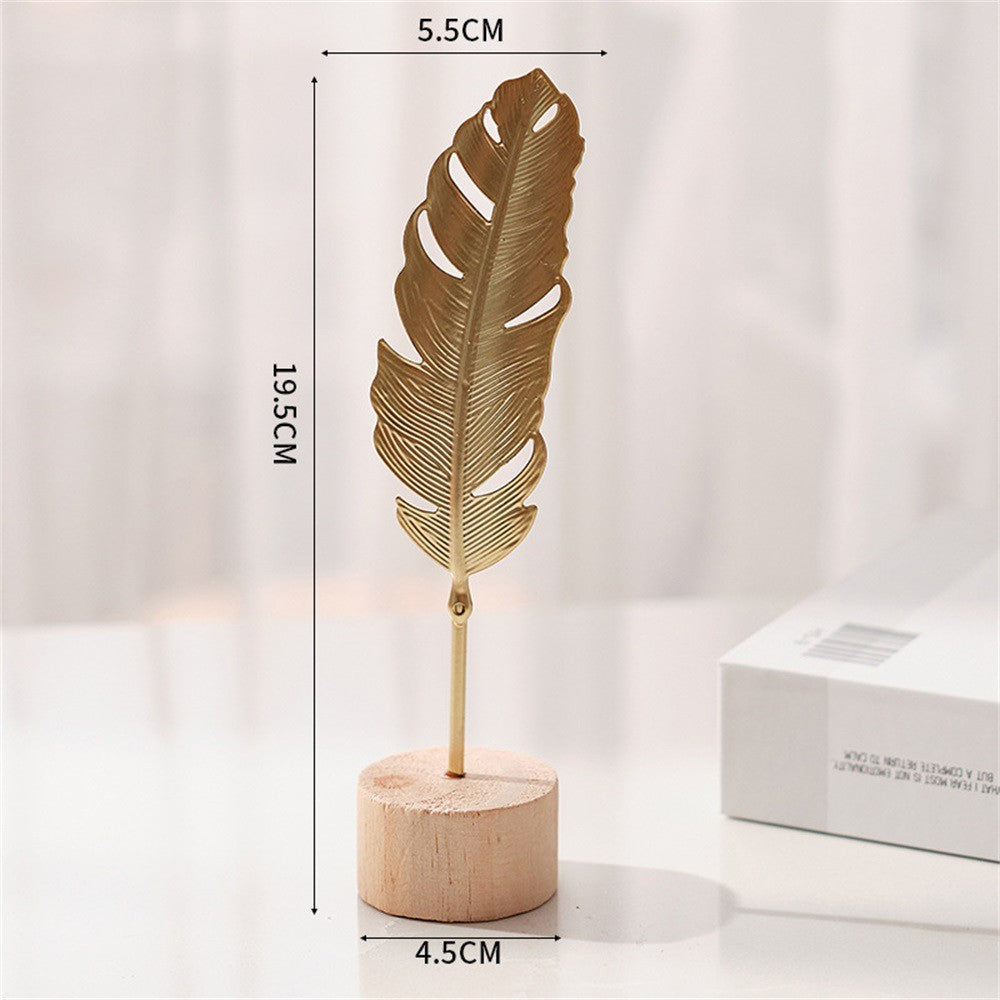 Nordic Gold Ginkgo Leaf Crafts Leaves Sculpture Luxury Living Room Decor Home Decoration Accessories Office Desktop Ornaments